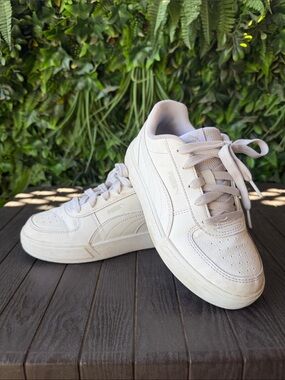 Puma White Low-Top Leather Sneakers